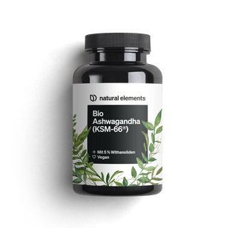 Ashwagandha KSM-66 Komplex Natural Elements mit Magnesium, Zitronenverbene, Vitaminen